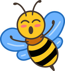 Cute Bee Honey Animal with different pose cartoon clipart childish little bee mascot flat design
