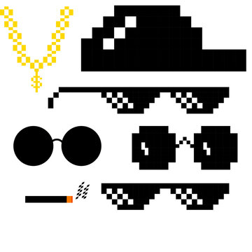 illustration of  set thug life of icons for design