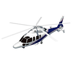 Helicopter 3D rendering on white background