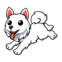 Cute samoyed dog cartoon running