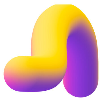 3d fluid amorphous in gradient multiple colors.