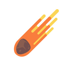 Comet cartoon. The meteorite fell to the earth and sparked.