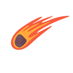 Comet cartoon. The meteorite fell to the earth and sparked. © anuwat