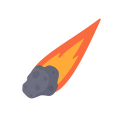 Comet cartoon. The meteorite fell to the earth and sparked. © anuwat