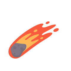 Comet cartoon. The meteorite fell to the earth and sparked.