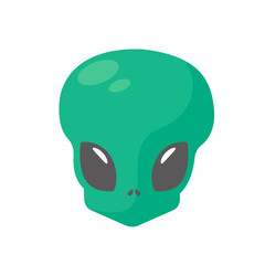 Alien faces. green alien creature with big eyes