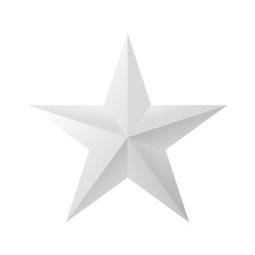 metallic star isolated on white background 