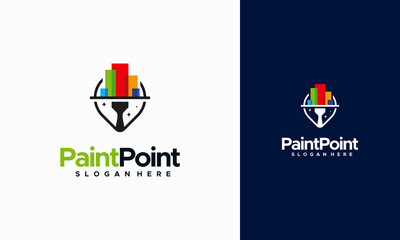 Painting and decoration logo designs concept vector, Paint Point logo designs template