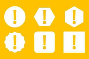 Exclamation mark, Attention sign, Caution icon, Hazard warning symbol, vector mark symbols Yellow style. Exclamation mark Icon Set.