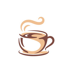 simple coffee cup vector For the hot drink menu in the cafe