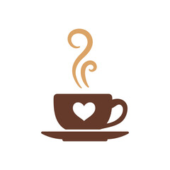simple coffee cup vector For the hot drink menu in the cafe