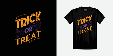 Trick or Treat lettering Vector, holiday calligraphy for banner, poster, greeting card, party invitation