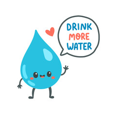 Drink more water quote flat design vector