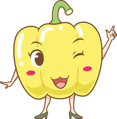 Cute cartoon bell pepper.