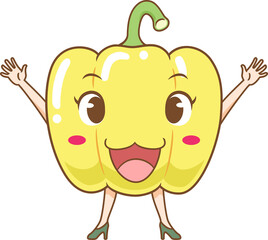 Cute cartoon bell pepper.