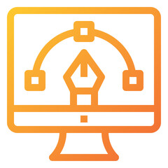 monitor design Icon Illustration