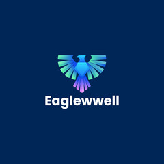 Obraz premium Vector Logo Illustration Eagle Gradient Colorful Style.