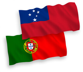 Flags of Portugal and Independent State of Samoa on a white background