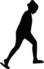 a girl walking body silhouette vector