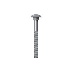 Big long metal bolt isolated realistic icon. Vector grade stainless steel cap head bolt, fixing and fastening object, metal fastener. Building and repair, construction detail, fixing tool