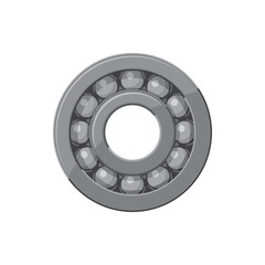 Ball bearing with rolling elements spherical balls. Vector motion bearing vehicle, motorcycle or bike spare part. Engineering and machinery gear, grease roller, rolling steel industrial wheel