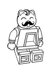  lucky cat barber shop design illustration