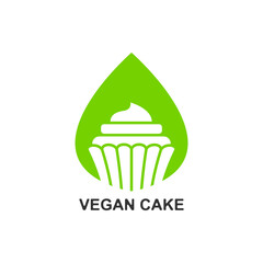 Vegan cake icon design isolated on white background. Vector illustration