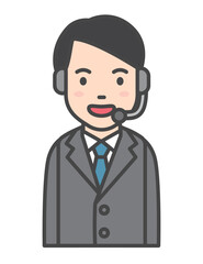 Man in suit with headset