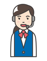 Call center woman with headset