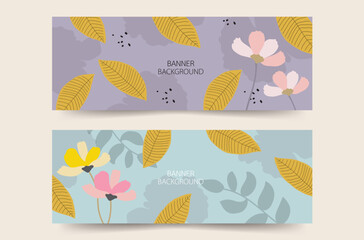 beautiful floral banners backgrounds five