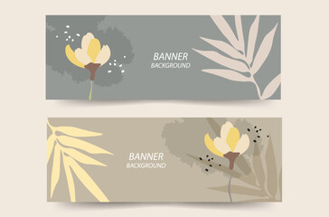 beautiful floral banners backgrounds one