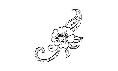 Fototapeta premium Henna Tattoo flower design. Mehndi style. Ornamental Pattern.