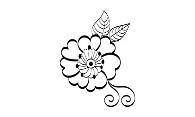 Henna Tattoo flower design. Mehndi style. Ornamental Pattern.