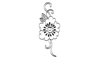 Henna Tattoo flower design. Mehndi style. Ornamental Pattern.