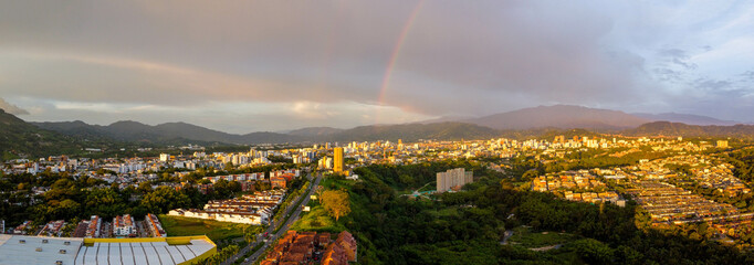 Atardecer en ciudad de Pereira panoramica