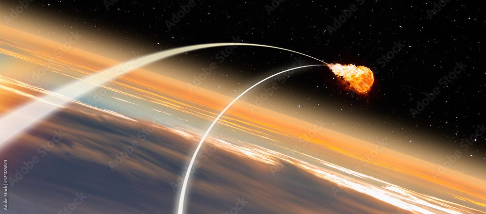 Poster Air defense system - A rocket sent into space explodes in the vacuum of space - Long Exposure Night Time Rocket Launch 
