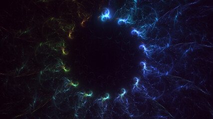 Obraz premium 3D rendering abstract round light background