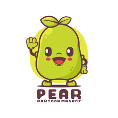 Pear cartoon mascot. fruit vector illustration