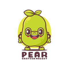 Pear cartoon mascot. fruit vector illustration