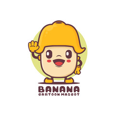 Banana cartoon mascot. fruit vector illustration