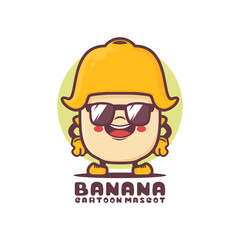 Banana cartoon mascot. fruit vector illustration