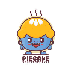 pie cake cartoon mascot. food vector illustration