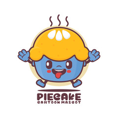 pie cake cartoon mascot. food vector illustration