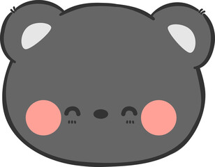 cute bear head cartoon element