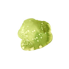 Abstract green watercolor stain, isolated. Watercolor hand drawn texture for backgrounds, cards, banner and flyers