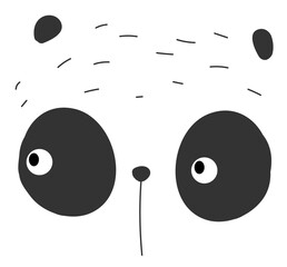 cute panda bear head cartoon element © ciaoaleandro