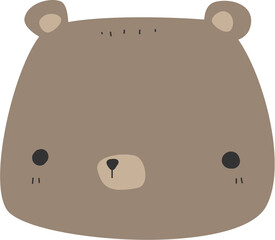 cute bear head cartoon element