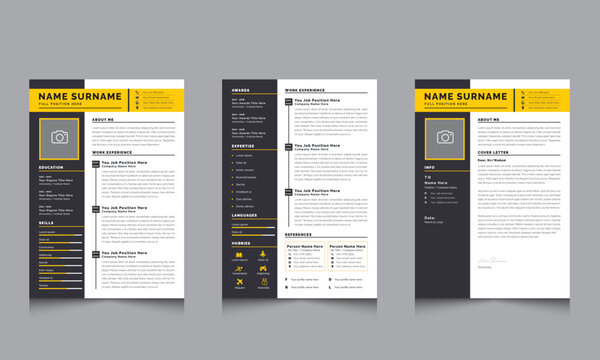 Clean Modern resume cv template with nice typography
Vector Template for Business Job Applications