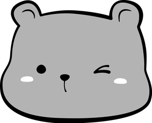 cute bear head cartoon element