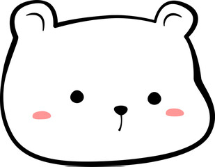 cute bear head cartoon element